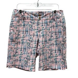 Lilly Pulitzer Pink and Blue Patterned Lucretia Women's Shorts Size 14